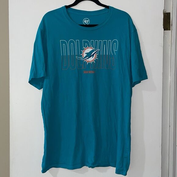'47 Brand Miami Dolphins Teal Size XL Men's Shirt Sleeve T-shirt - Picture 1 of 8